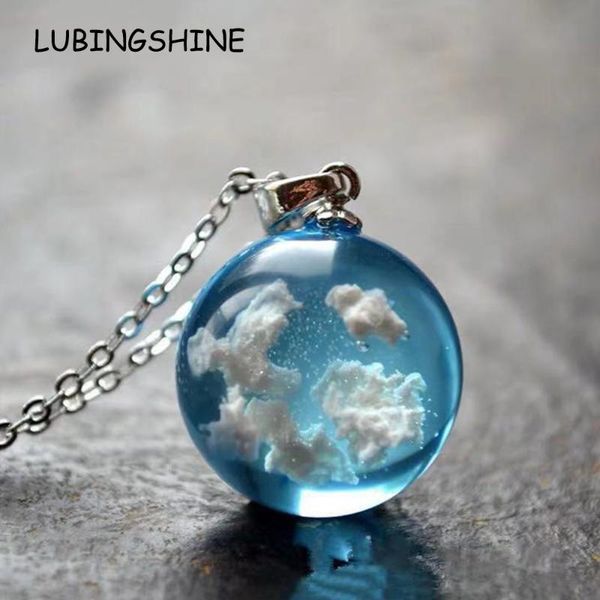 aesthetic blue sky white cloud transparent round glass ball pendant luminous chain necklace chokers for women jewelry gift, Silver
aesthetic blue sky white cloud transparent round glass ball pendant luminous chain necklace chokers for women jewelry gift, Silver