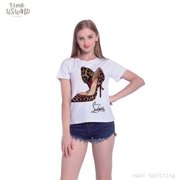 h2 new street style women fashion short sleeve t shirt leopard high heeled shoes print lantern sleeve girls, White
h2 new street style women fashion short sleeve t shirt leopard high heeled shoes print lantern sleeve girls, White