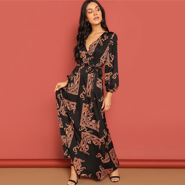woman clothes designer dresses scarf print belted women wrap dress a line party dresses 2019 autumn fit flare v neck ladies dress, Black;gray
woman clothes designer dresses scarf print belted women wrap dress a line party dresses 2019 autumn fit flare v neck ladies dress, Black;gray