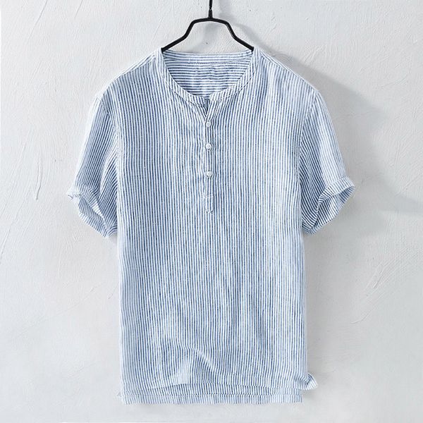 vantage shirt men breathable cool summer striped button v neck cotton linen t shirt casual tees male thin camiseta hombre 2#, White;black
vantage shirt men breathable cool summer striped button v neck cotton linen t shirt casual tees male thin camiseta hombre 2#, White;black