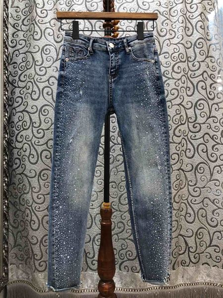 2020 early spring new women's symmetrical pocket irregular rivet decoration wild denim casual pants 318, Blue
2020 early spring new women's symmetrical pocket irregular rivet decoration wild denim casual pants 318, Blue