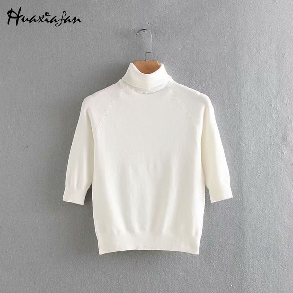 huaxiafan sweater turtleneck knitted solid pullover women casual thin sweater female basic office wear three quarter sleeve, White;black
huaxiafan sweater turtleneck knitted solid pullover women casual thin sweater female basic office wear three quarter sleeve, White;black