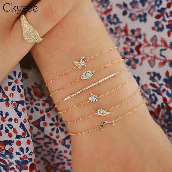 ckysee 6pcs/set vintage rainbow leaf butterfly charm bracelet bangles for women adjustable gold multilayer chain bracelet gifts, Golden;silver
ckysee 6pcs/set vintage rainbow leaf butterfly charm bracelet bangles for women adjustable gold multilayer chain bracelet gifts, Golden;silver