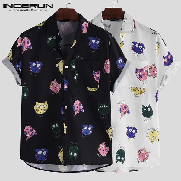 loose men shirt cartoon print short sleeve lapel chic couple shirt men breathable streetwear casual hawaiian shirts incerun 2019, White;black
loose men shirt cartoon print short sleeve lapel chic couple shirt men breathable streetwear casual hawaiian shirts incerun 2019, White;black