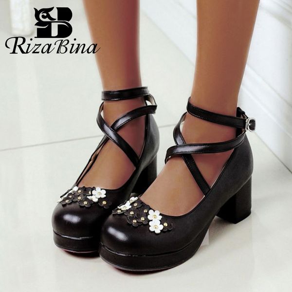 rizabina plus size 30-48 5 color women pumps cross strap buckle thick heels shoes sweet flower brand lolita women footwear, Black
rizabina plus size 30-48 5 color women pumps cross strap buckle thick heels shoes sweet flower brand lolita women footwear, Black