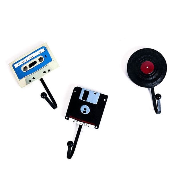 american retro tape disk record style iron hook creative wall decoration door art coat hook 3 piece set
american retro tape disk record style iron hook creative wall decoration door art coat hook 3 piece set