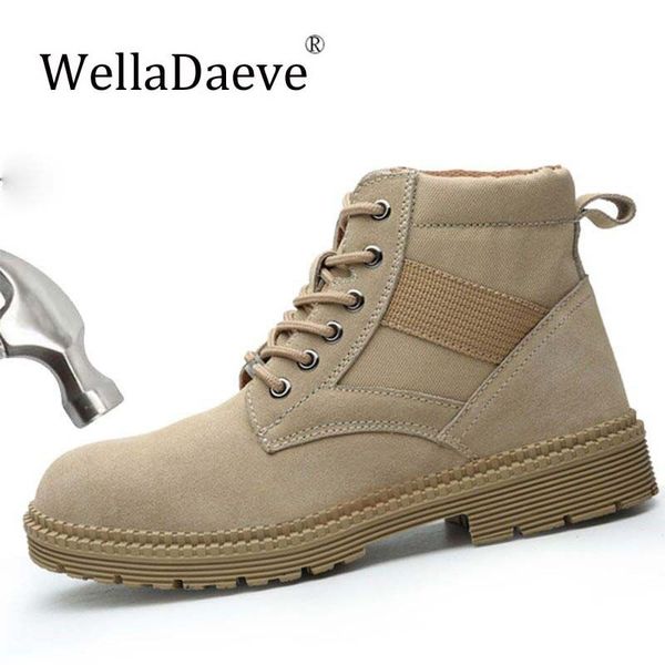 men's construction outdoor sneakers high steel toe cap safety shoes cowhide puncture proof ankle boots work footwear for men, Black
men's construction outdoor sneakers high steel toe cap safety shoes cowhide puncture proof ankle boots work footwear for men, Black
