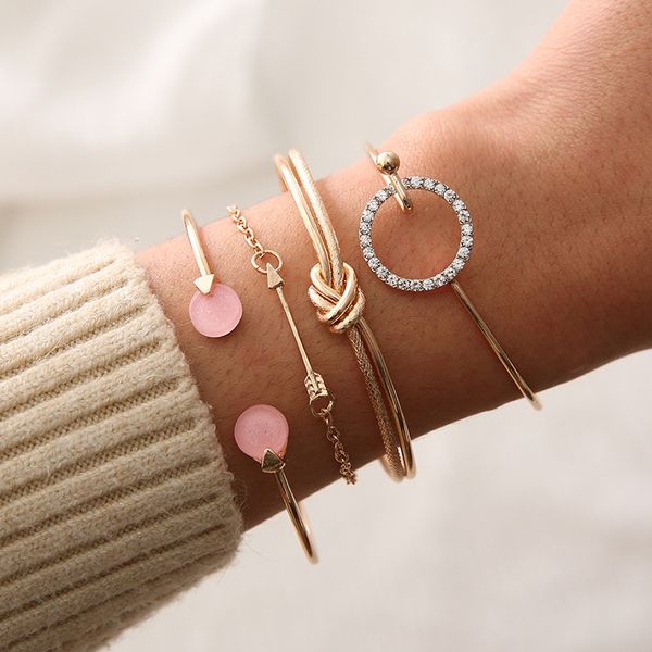 creative bracelet set simple tie alloy crystal bracelets circle arrow couple bracelet men women wish symbol jewelry gifts 4 pcs, Black
creative bracelet set simple tie alloy crystal bracelets circle arrow couple bracelet men women wish symbol jewelry gifts 4 pcs, Black