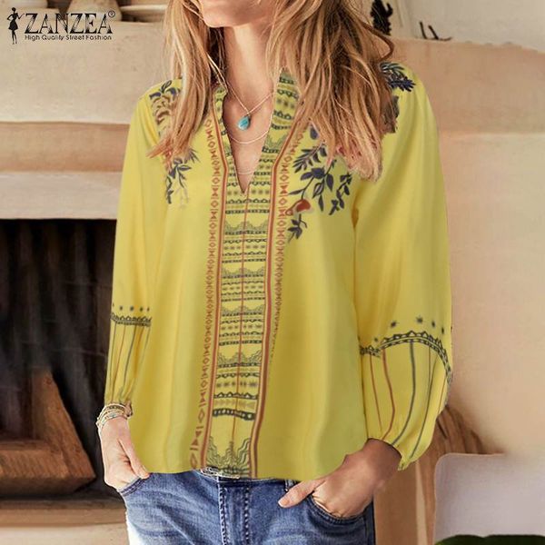 zanzea bohemian floral printed blouse women summer v neck long sleeve shirts femininas blusas plus size beach chemise, White
zanzea bohemian floral printed blouse women summer v neck long sleeve shirts femininas blusas plus size beach chemise, White