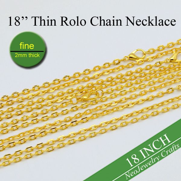 100 - 45cm gold rolo chain necklace, 18 inch metal link chain necklace, 2mm gold necklace chain, 18, Silver
100 - 45cm gold rolo chain necklace, 18 inch metal link chain necklace, 2mm gold necklace chain, 18, Silver