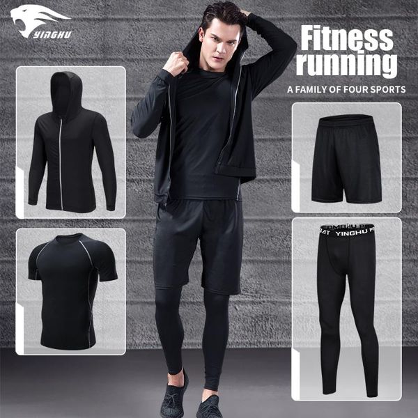 yinghu new 4 pcs/set men's fitness suit compression sport suits basketball tights workout gym jacket fitness jogging sports, Black;blue
yinghu new 4 pcs/set men's fitness suit compression sport suits basketball tights workout gym jacket fitness jogging sports, Black;blue