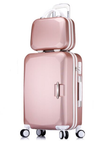 women abs luggage and cosmetic bag set color block coded luggage sets 20/22/24/26 inch rose gold/pink/mint green/water blue
women abs luggage and cosmetic bag set color block coded luggage sets 20/22/24/26 inch rose gold/pink/mint green/water blue