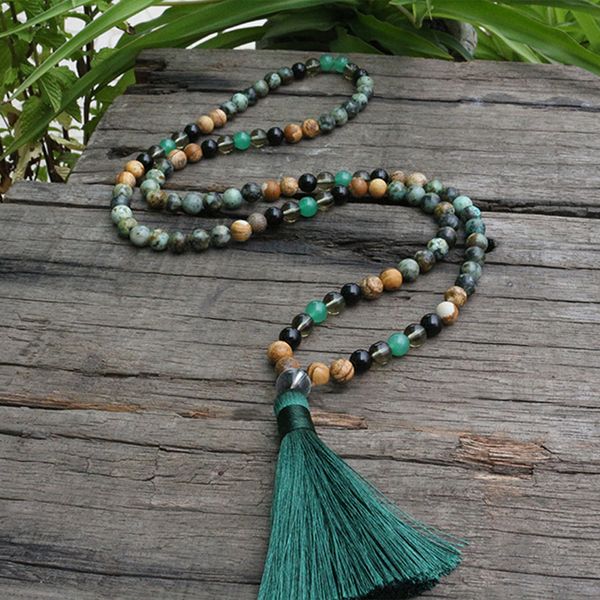8mm african turquoise and onyx japamala beads necklace,colorful nacklace, 108 bead mala, mala jewelry, yoga class prayer jewelry, Silver
8mm african turquoise and onyx japamala beads necklace,colorful nacklace, 108 bead mala, mala jewelry, yoga class prayer jewelry, Silver