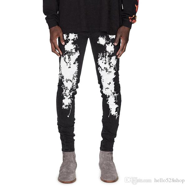 fashion retro hole print mens ripped jeans skinny slim stretch denim pants biker hip hop skateboard pencil trousers, Blue
fashion retro hole print mens ripped jeans skinny slim stretch denim pants biker hip hop skateboard pencil trousers, Blue