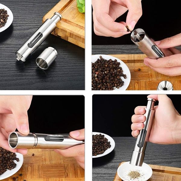 pepper grinder - salt and set mills grinders mini thumb push mill with stand
pepper grinder - salt and set mills grinders mini thumb push mill with stand