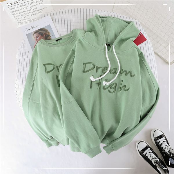 women's hoodies & sweatshirts dream high embroidery harajuku white sweatshirt autumn winter women kawaii green loose long sleeves over, Black
women's hoodies & sweatshirts dream high embroidery harajuku white sweatshirt autumn winter women kawaii green loose long sleeves over, Black