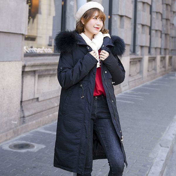 big fur parkas female women winter female 2019 new winter students adjustable waist long coats beige down padded jackets coats, Black
big fur parkas female women winter female 2019 new winter students adjustable waist long coats beige down padded jackets coats, Black