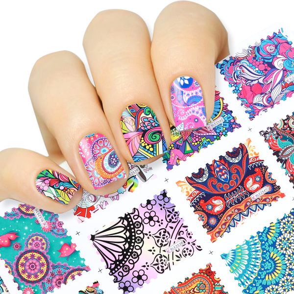 11pcs retro ethnic flower nail art sticker decoration decal geometry stamp slider full wraps manicure colorful tip jible235-2578, Black
11pcs retro ethnic flower nail art sticker decoration decal geometry stamp slider full wraps manicure colorful tip jible235-2578, Black