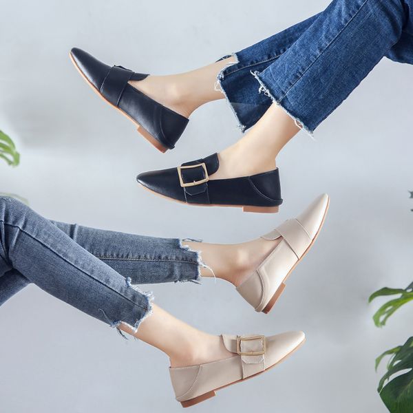 single shoes female summer wear versatile square buckle casual shallow mouth soft bottom ladies shoes a pedal lazy shoesize 34-41, Black
single shoes female summer wear versatile square buckle casual shallow mouth soft bottom ladies shoes a pedal lazy shoesize 34-41, Black