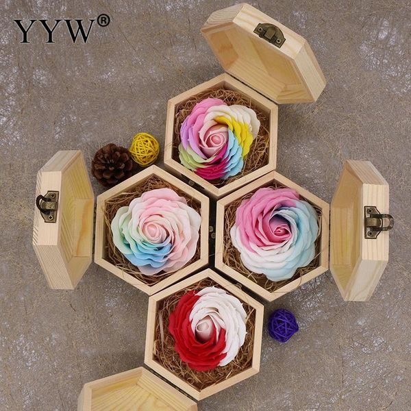 

wedding regalos souvenirs valentines gift color soap rose gift box wood gifts for guests party favors for girlfriend lover