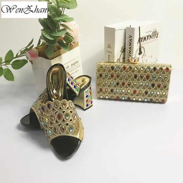 gold color african matching shoes and bags italian in women nigerian party shoe and bag sets with rhinestones a911-25, Black
gold color african matching shoes and bags italian in women nigerian party shoe and bag sets with rhinestones a911-25, Black