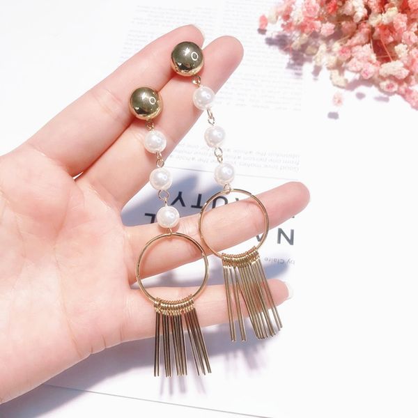 girls exaggerated faux pearl drop ear stud women fringed geometric earrings ear decoration rings, Silver
girls exaggerated faux pearl drop ear stud women fringed geometric earrings ear decoration rings, Silver