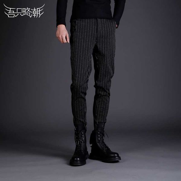 2018 new men's clothing gd stylist fashion street personality nine striped pants harem pants stage singer costumes, Black
2018 new men's clothing gd stylist fashion street personality nine striped pants harem pants stage singer costumes, Black