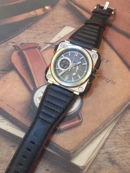 bellross outdoor aviation skeleton dial mens watches square stainless steel case quartz chronograph man wrist watch with black leather strap, Slivery;brown
bellross outdoor aviation skeleton dial mens watches square stainless steel case quartz chronograph man wrist watch with black leather strap, Slivery;brown