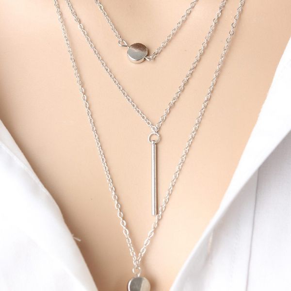 new fashion style alloy metal bar pendant 3 layers chain necklace chunky women statement choker necklaces women jewelry, Golden;silver
new fashion style alloy metal bar pendant 3 layers chain necklace chunky women statement choker necklaces women jewelry, Golden;silver