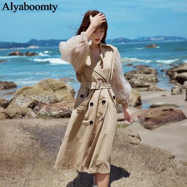 korean style ulzzang autumn spring women trench coat khaki oversized loose ropa mujer polka dot mesh puff sleeve long jackets, Tan;black
korean style ulzzang autumn spring women trench coat khaki oversized loose ropa mujer polka dot mesh puff sleeve long jackets, Tan;black