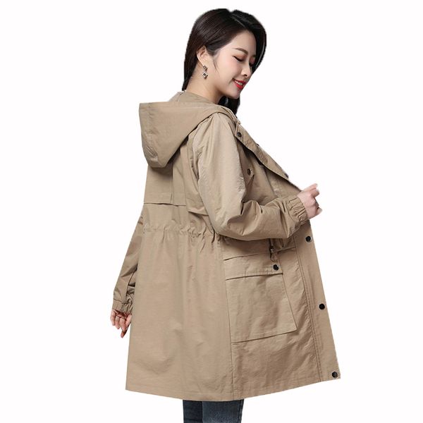 new women coats windbreaker 2019 spring autumn solid color leisure large size jacket female korean fashion hooded slim outerwear, Tan;black
new women coats windbreaker 2019 spring autumn solid color leisure large size jacket female korean fashion hooded slim outerwear, Tan;black