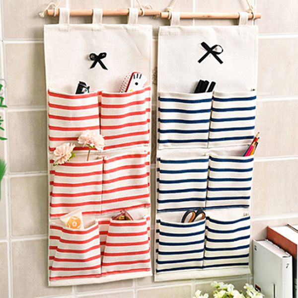 multi-pockets striped wall hanging linen cotton storage bag bathroom shelf pouch high quality
multi-pockets striped wall hanging linen cotton storage bag bathroom shelf pouch high quality