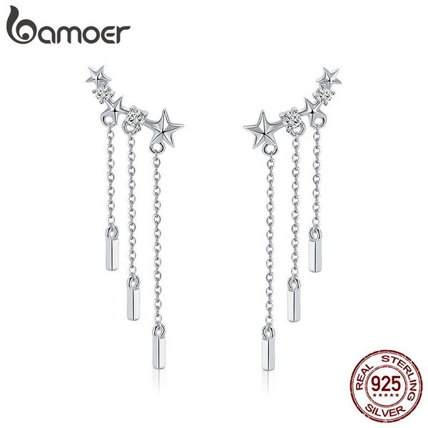 bamoer genuine 925 sterling silver long chain star dazzling cz drop earrings for women fashion earrings silver jewelry sce399
bamoer genuine 925 sterling silver long chain star dazzling cz drop earrings for women fashion earrings silver jewelry sce399