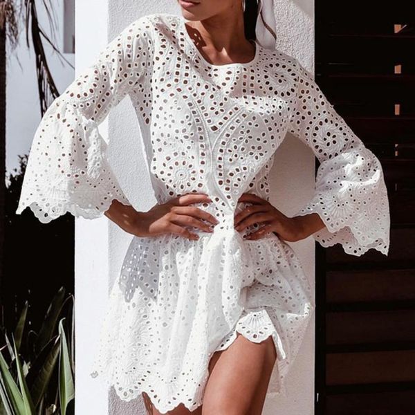 summer white lace mini party long sleeve dresses hollow out dresses women club casual vintage beach sun dress robe soleil, Black;gray
summer white lace mini party long sleeve dresses hollow out dresses women club casual vintage beach sun dress robe soleil, Black;gray