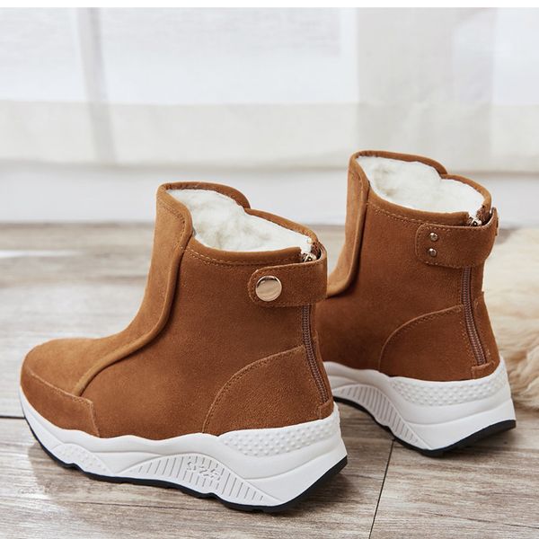 winter women's boots zapatos de mujer ankle boots for women fashion solid color flock platform ladies for winter, Black
winter women's boots zapatos de mujer ankle boots for women fashion solid color flock platform ladies for winter, Black