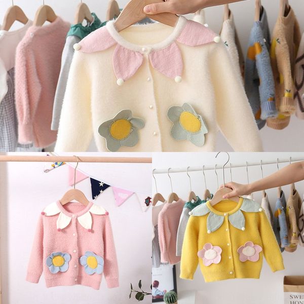 clothing 2020 girls sweater coat children's baby flower coat candy color children's knitted cardigan, Blue 
clothing 2020 girls sweater coat children's baby flower coat candy color children's knitted cardigan, Blue