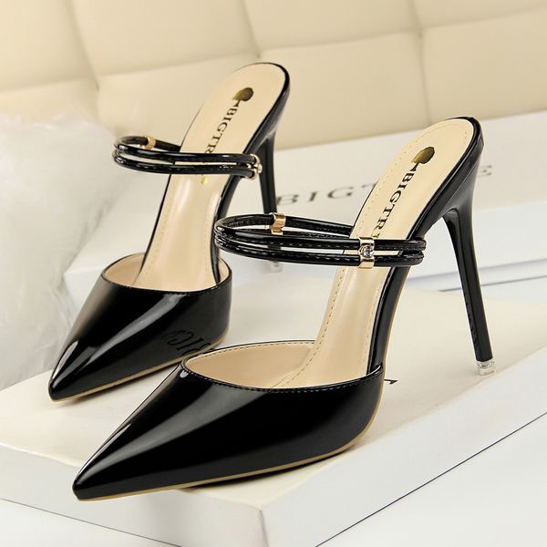 zhenzhou .5cm pumps fashion metal stiletto high heel thin shallow mouth pointed rhinestone buckle word with women's shoes, Black
zhenzhou .5cm pumps fashion metal stiletto high heel thin shallow mouth pointed rhinestone buckle word with women's shoes, Black