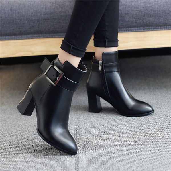 sarairis 2019 plus size 43 fashion office lady shoes woman boots female square high heels elegant ankle boots women shoes, Black
sarairis 2019 plus size 43 fashion office lady shoes woman boots female square high heels elegant ankle boots women shoes, Black