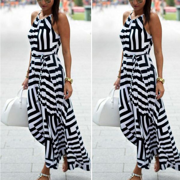 women long dress boho summer fashion casual dress sleeveless striped bow high waist straight ankle=length sundress, Black;gray
women long dress boho summer fashion casual dress sleeveless striped bow high waist straight ankle=length sundress, Black;gray