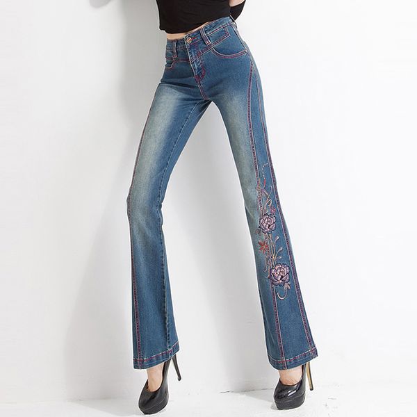 jeans with embroidery woman embroidered slim flare floral pattern vintage design quality female pants jean bell bottoms push up, Blue
jeans with embroidery woman embroidered slim flare floral pattern vintage design quality female pants jean bell bottoms push up, Blue