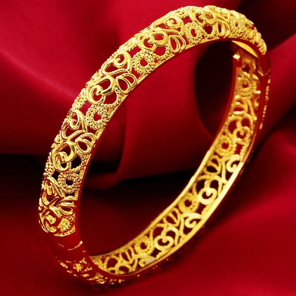 1 pieces hollow filigree womens bangle elegant bridal wedding jewelry 18k yellow gold filled womens bracelet gift, Black
1 pieces hollow filigree womens bangle elegant bridal wedding jewelry 18k yellow gold filled womens bracelet gift, Black