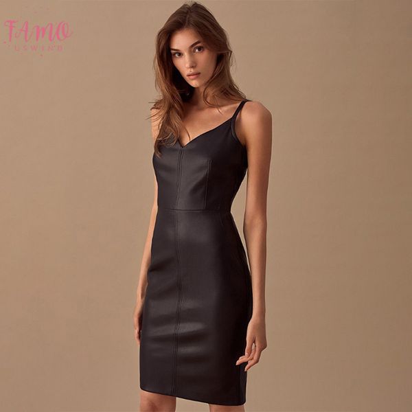 v neck pu leather dress sleeveless spaghetti strap back zipper elastic dress party club dresses 2020 new casual dresses fashion, Black;gray
v neck pu leather dress sleeveless spaghetti strap back zipper elastic dress party club dresses 2020 new casual dresses fashion, Black;gray