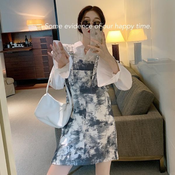 nana fashion womens clothing store tie-dyed suspender dress design shirt early autumn temperament goddess fan clothes, White;black
nana fashion womens clothing store tie-dyed suspender dress design shirt early autumn temperament goddess fan clothes, White;black