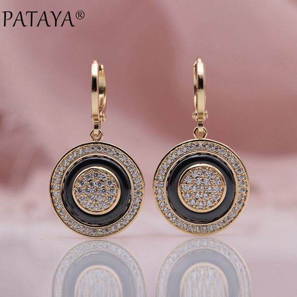 pataya new round micro wax inlay natural zircon black ceramic long dangle earrings 585 rose gold women wedding fine cute jewelry cj191223, Silver
pataya new round micro wax inlay natural zircon black ceramic long dangle earrings 585 rose gold women wedding fine cute jewelry cj191223, Silver