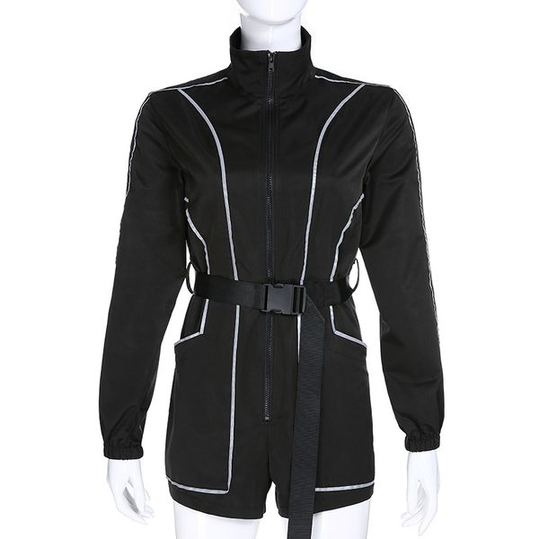 women night reflective casual romper high waist striped overall black jumpers belted pocket shorts jumpsuit playsuit bodysuits, Black;white
women night reflective casual romper high waist striped overall black jumpers belted pocket shorts jumpsuit playsuit bodysuits, Black;white