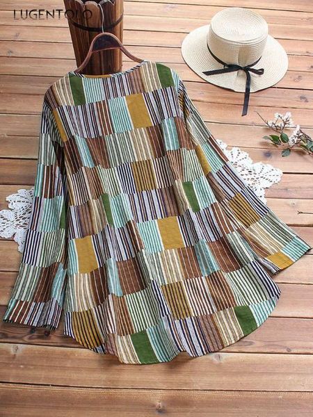 women's blouses & shirts lugentolo women blouse plus size 5xl summer loose long sleeve o-neck irregular print stripe casual fashion, White
women's blouses & shirts lugentolo women blouse plus size 5xl summer loose long sleeve o-neck irregular print stripe casual fashion, White