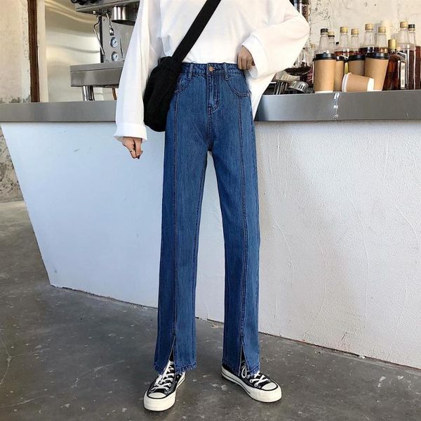 spliced straight tube baggy high-waisted skinny jeans retro student 2020 new spring and summer slit jeans, Blue
spliced straight tube baggy high-waisted skinny jeans retro student 2020 new spring and summer slit jeans, Blue