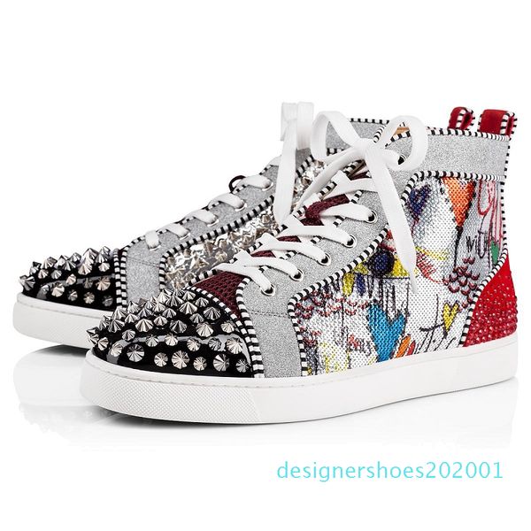 12020 red bottoms men women fashion shoes spikes high sneakers black white glitter leather suede mens flats casual shoe walking d01
12020 red bottoms men women fashion shoes spikes high sneakers black white glitter leather suede mens flats casual shoe walking d01