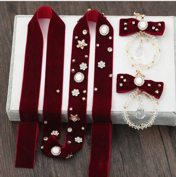 red toast clothing headwear handmade velvet long hair with crystal ear clip dress with accessories, Silver
red toast clothing headwear handmade velvet long hair with crystal ear clip dress with accessories, Silver