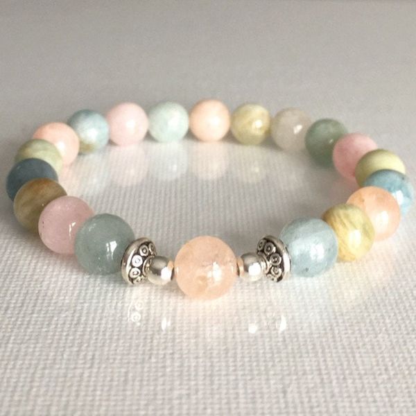 wholesale 8 mm genuine morganite bracelet heart chakra lucky bracelet for women healing gem stome dainty yoga mala, Golden;silver
wholesale 8 mm genuine morganite bracelet heart chakra lucky bracelet for women healing gem stome dainty yoga mala, Golden;silver